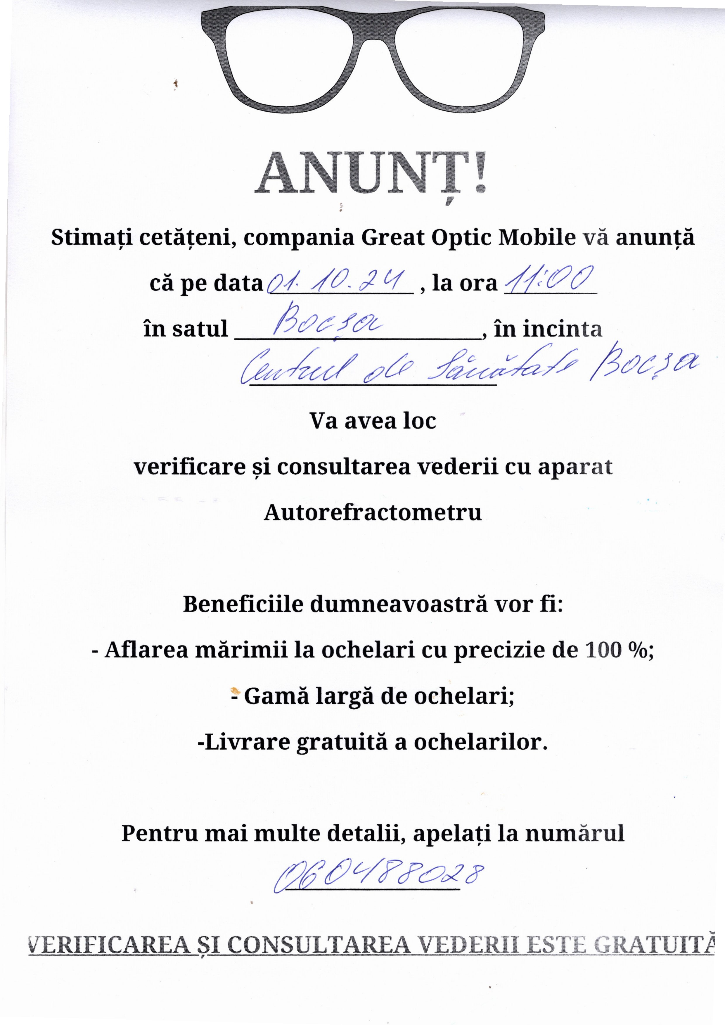 verificare vederii 27 09 2024